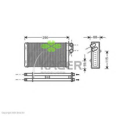 Теплообменник, отопление салона KAGER 32-0098