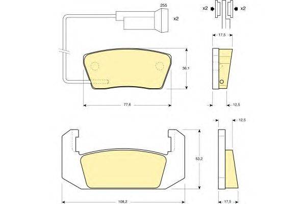 Комплект тормозных колодок, дисковый тормоз GIRLING 6105551