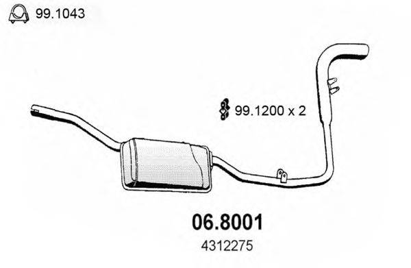 Средний / конечный глушитель ОГ ASSO 06.8001