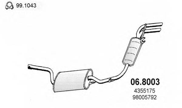 Средний / конечный глушитель ОГ ASSO 06.8003