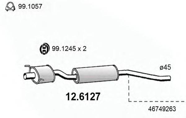 Средний глушитель выхлопных газов ASSO 126127