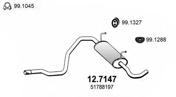 Глушитель выхлопных газов конечный ASSO 127147