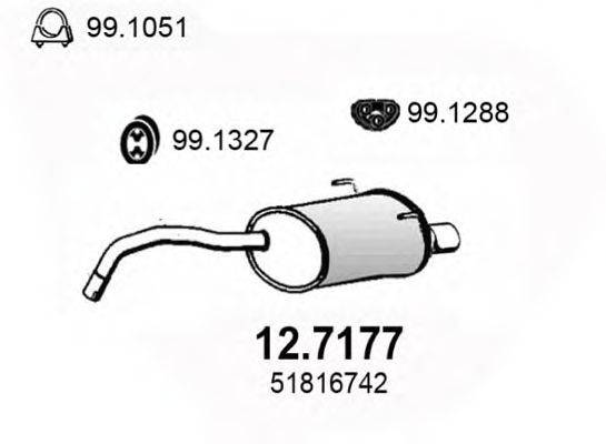Глушитель выхлопных газов конечный ASSO 12.7177