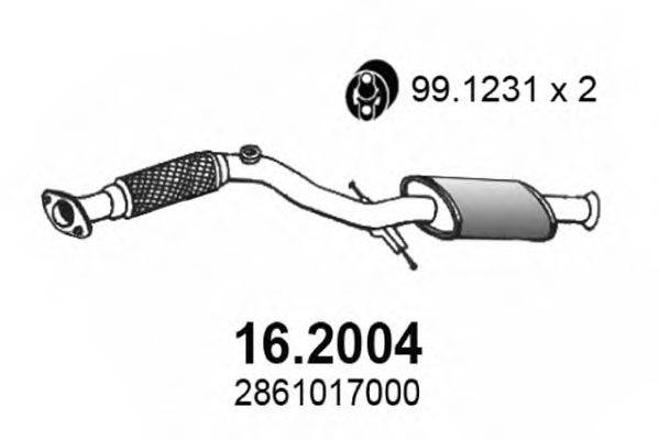 Предглушитель выхлопных газов ASSO 16.2004