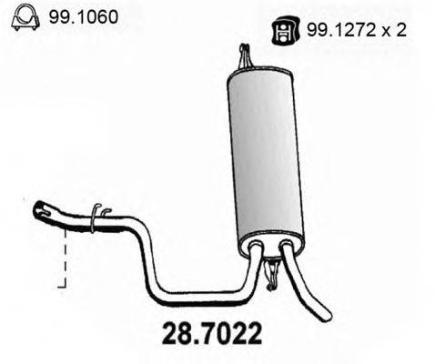 Глушитель выхлопных газов конечный ASSO 28.7022