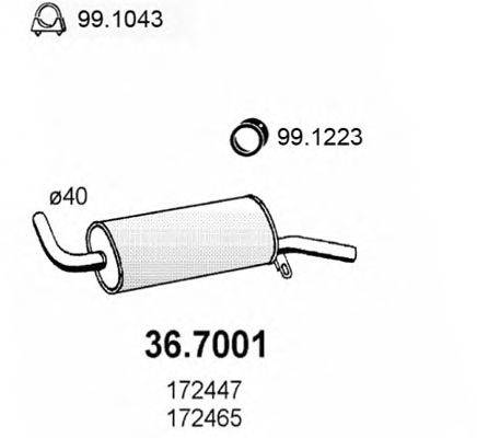 Глушитель выхлопных газов конечный ASSO 367001