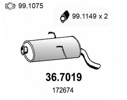 Глушитель выхлопных газов конечный ASSO 36.7019