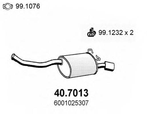 Глушитель выхлопных газов конечный ASSO 40.7013
