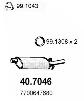Глушитель выхлопных газов конечный ASSO 40.7046