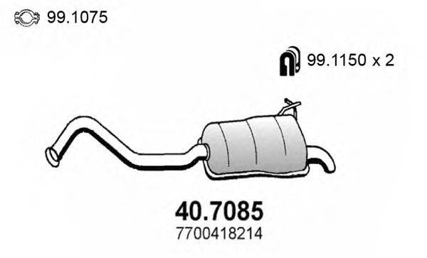 Глушитель выхлопных газов конечный ASSO 40.7085