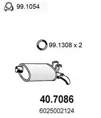 Глушитель выхлопных газов конечный ASSO 40.7086