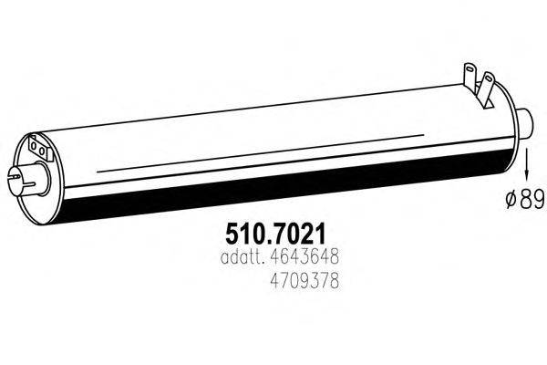 Средний / конечный глушитель ОГ ASSO 510.7021