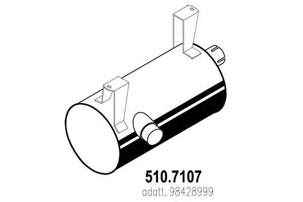 Средний / конечный глушитель ОГ ASSO 510.7107