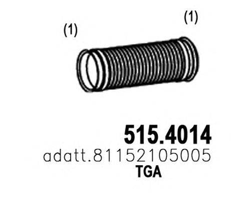 Гофрированная труба, выхлопная система ASSO 515.4014