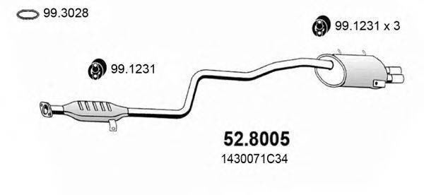 Средний / конечный глушитель ОГ ASSO 528005