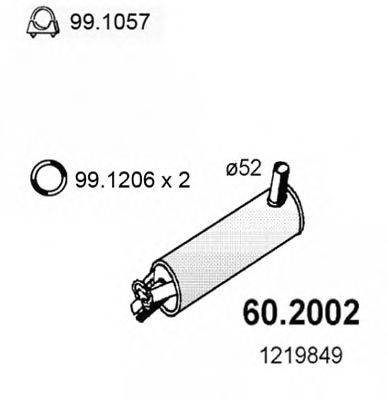 Предглушитель выхлопных газов ASSO 602002