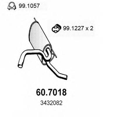 Глушитель выхлопных газов конечный ASSO 60.7018