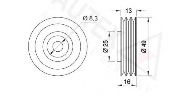 Паразитный / ведущий ролик, поликлиновой ремень AUTEX 654244