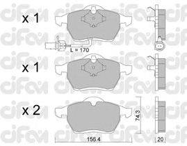 Комплект тормозных колодок, дисковый тормоз CIFAM 822-279-1