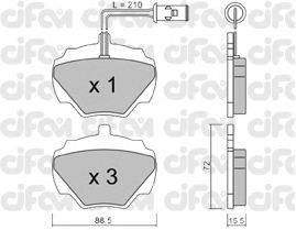 Комплект тормозных колодок, дисковый тормоз CIFAM 822-353-1