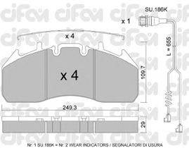 Комплект тормозных колодок, дисковый тормоз CIFAM 822-809-1K