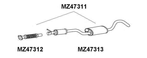 Глушитель выхлопных газов конечный VENEPORTE MZ47313