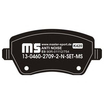 Комплект тормозных колодок, дисковый тормоз MASTER-SPORT 13-0460-2709-2N-SET-MS
