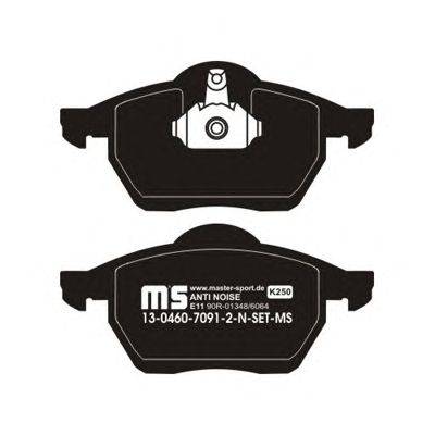 Комплект тормозных колодок, дисковый тормоз MASTER-SPORT 13-0460-7091-2N-SET-MS