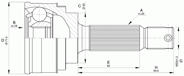 Шарнирный комплект, приводной вал OPEN PARTS CVJ5578.10