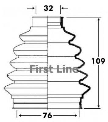 Пыльник, приводной вал FIRST LINE FCB6091