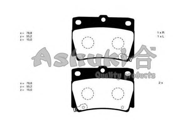 Комплект тормозных колодок, дисковый тормоз ASHUKI 1083-1105