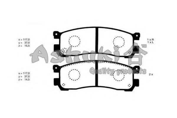 Комплект тормозных колодок, дисковый тормоз ASHUKI 1083-3103