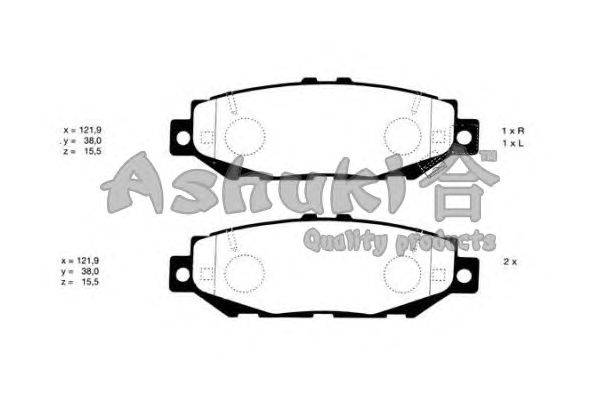 Комплект тормозных колодок, дисковый тормоз ASHUKI 1083-6102
