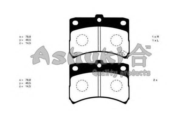 Комплект тормозных колодок, дисковый тормоз ASHUKI D091-06J