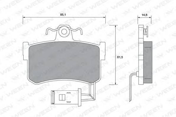 Комплект тормозных колодок, дисковый тормоз WEEN 151-1022