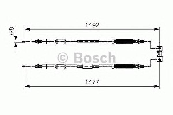 Трос, стояночная тормозная система BOSCH 1 987 482 038