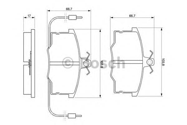 Комплект тормозных колодок, дисковый тормоз BOSCH 0986490930