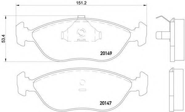Комплект тормозных колодок, дисковый тормоз HELLA PAGID 20147
