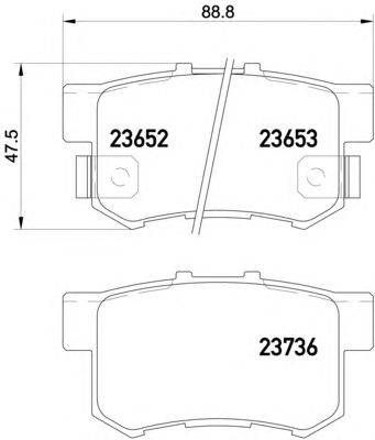 Комплект тормозных колодок, дисковый тормоз HELLA PAGID 23652