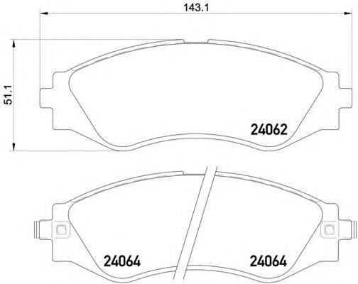 Комплект тормозных колодок, дисковый тормоз HELLA PAGID 24063