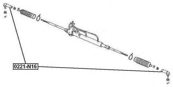 Наконечник поперечной рулевой тяги ASVA 0221-N16