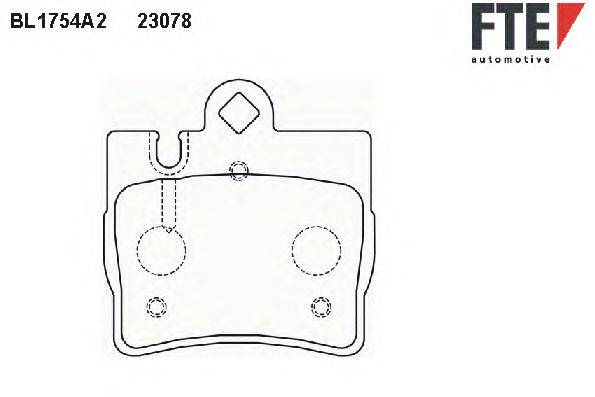 Комплект тормозных колодок, дисковый тормоз FTE BL1754A2