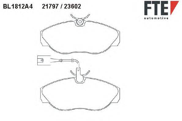 Комплект тормозных колодок, дисковый тормоз FTE 23602