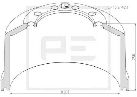 Тормозной барабан PE Automotive 066.444-00A