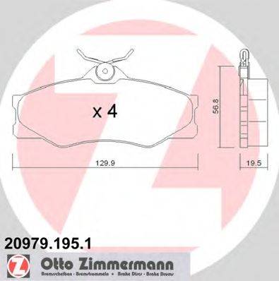 Комплект тормозных колодок, дисковый тормоз ZIMMERMANN 20979