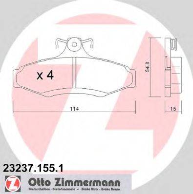 Комплект тормозных колодок, дисковый тормоз ZIMMERMANN 232371551