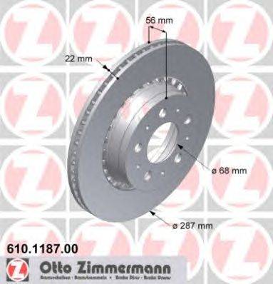 Тормозной диск ZIMMERMANN 610118700