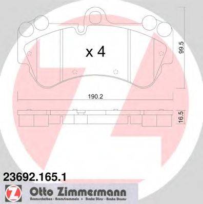 Комплект тормозных колодок, дисковый тормоз ZIMMERMANN 236921651
