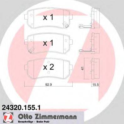Комплект тормозных колодок, дисковый тормоз ZIMMERMANN 24322