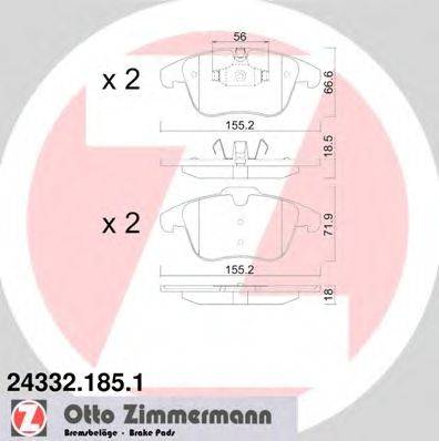 Комплект тормозных колодок, дисковый тормоз ZIMMERMANN 24332